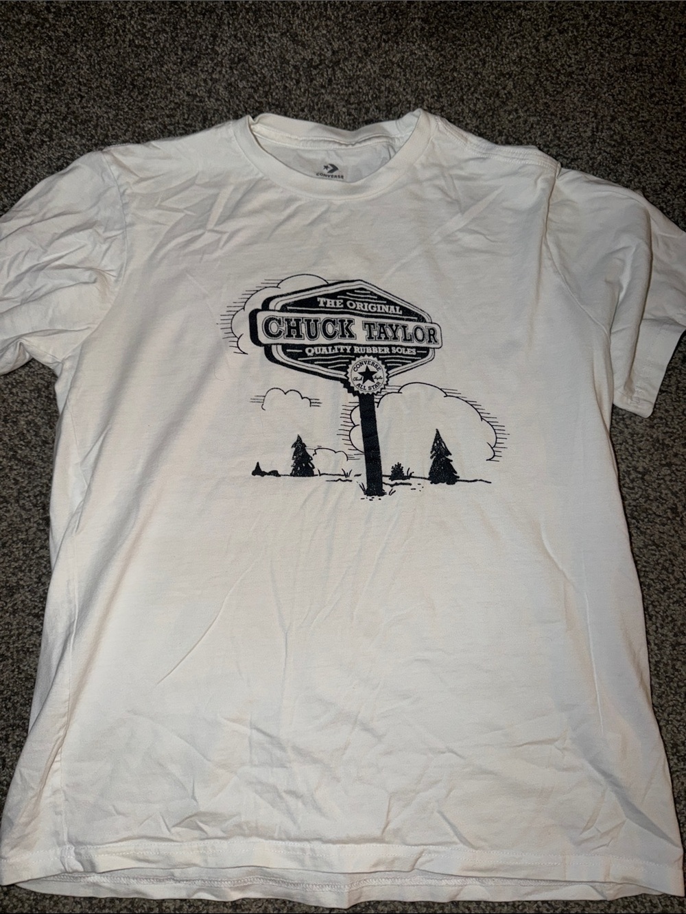 Converse White Short-Sleeve Tee with Black Chuck Taylor Graphic
